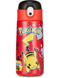 THERMOS E PORTAVIVANDE: vendita online Seven Pokémon, borraccia termica, rossa, 460 ml, acciaio inox, 19x7 cm, caldo 12h, fre...