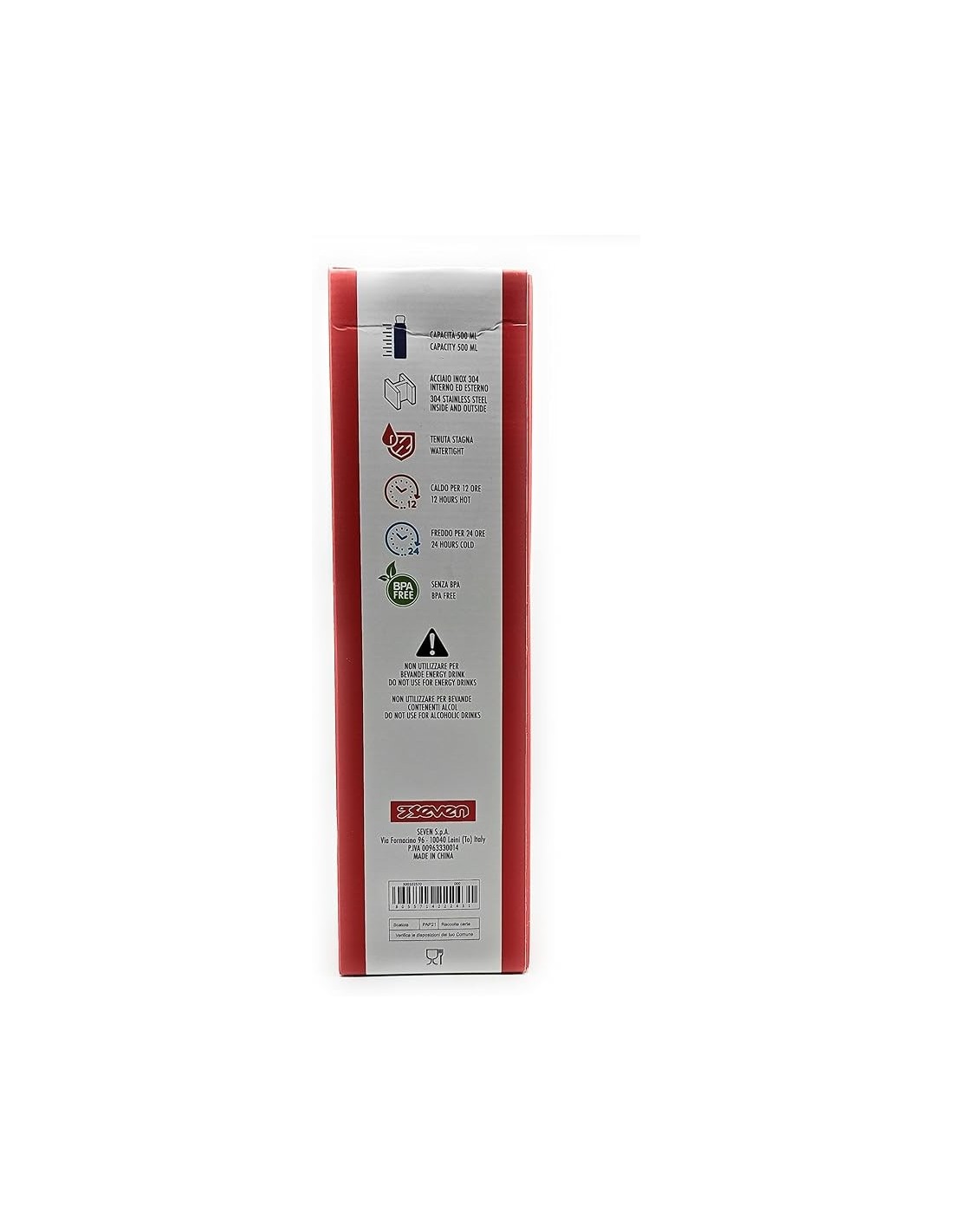 THERMOS E PORTAVIVANDE: vendita online Borraccia termica, acciaio inox, 500 ml, Seven, cuori, scuola, sport, tempo libero, ba...