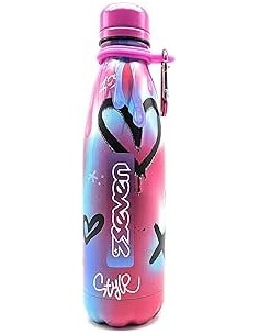 THERMOS E PORTAVIVANDE: vendita online Borraccia termica, acciaio inox, 500 ml, Seven, cuori, scuola, sport, tempo libero, ba...