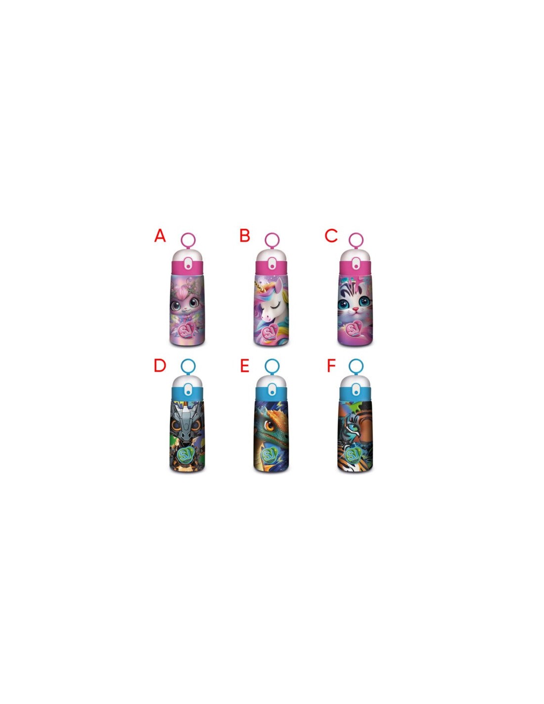 THERMOS E PORTAVIVANDE: vendita online Borraccia Termica SJ Gang, Animali, Boy and Girl, 500 ml, con Cannuccia, Acciaio INOX ...