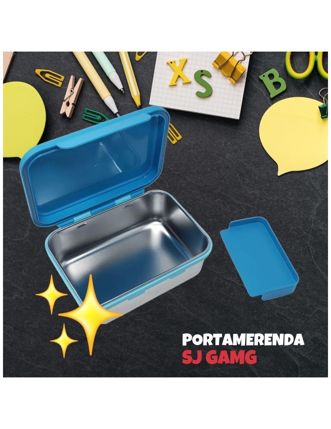 THERMOS E PORTAVIVANDE: vendita online SJ Gang, Porta Merenda, Game Boy, per Scuola Elementare, 16x12x7 cm, Acciaio 304, Dopp...