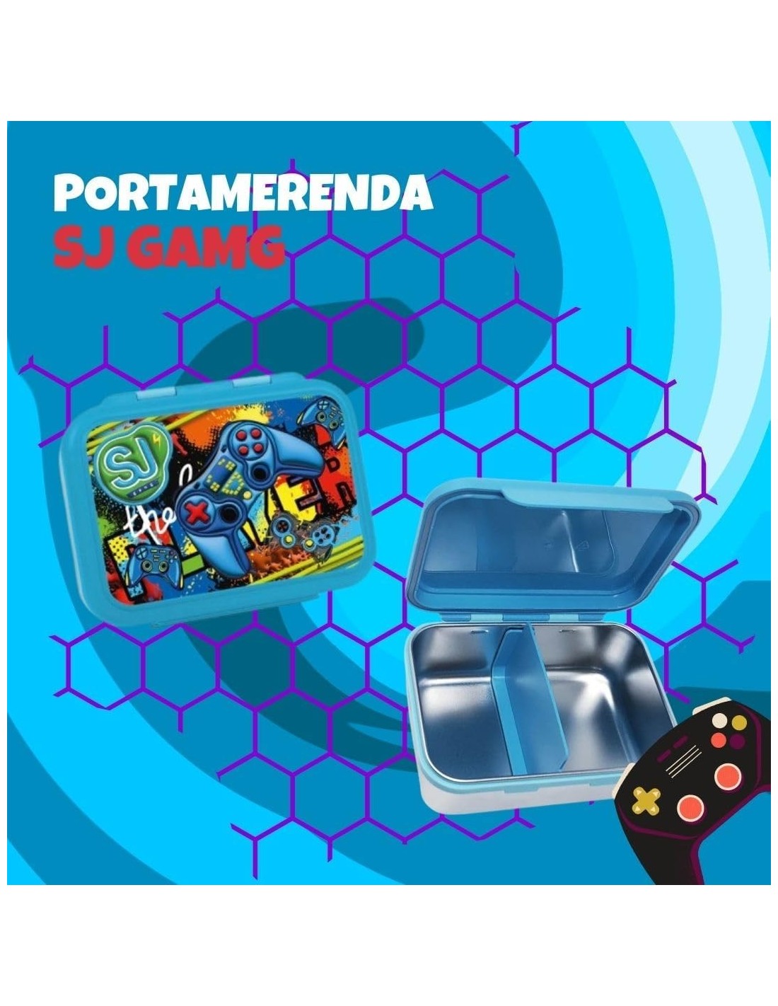 THERMOS E PORTAVIVANDE: vendita online SJ Gang, Porta Merenda, Game Boy, per Scuola Elementare, 16x12x7 cm, Acciaio 304, Dopp...