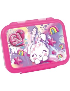THERMOS E PORTAVIVANDE: vendita online SJ Gang, Porta Merenda, Bunny Love Girl, per Scuola Elementare, 16x12x7 cm, Acciaio 30...