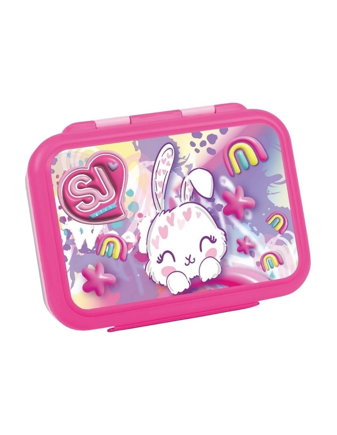 THERMOS E PORTAVIVANDE: vendita online SJ Gang, Porta Merenda, Bunny Love Girl, per Scuola Elementare, 16x12x7 cm, Acciaio 30...