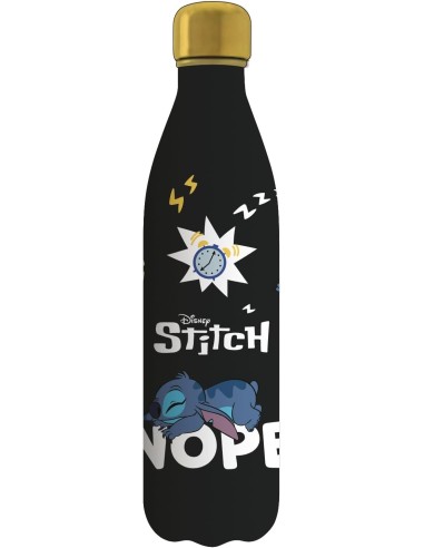 THERMOS E PORTAVIVANDE: vendita online Seven, Borraccia Termica, Lilo & Stitch, Nera, 500 ml, 26x7 cm, Acciaio Inox, Bambina,...