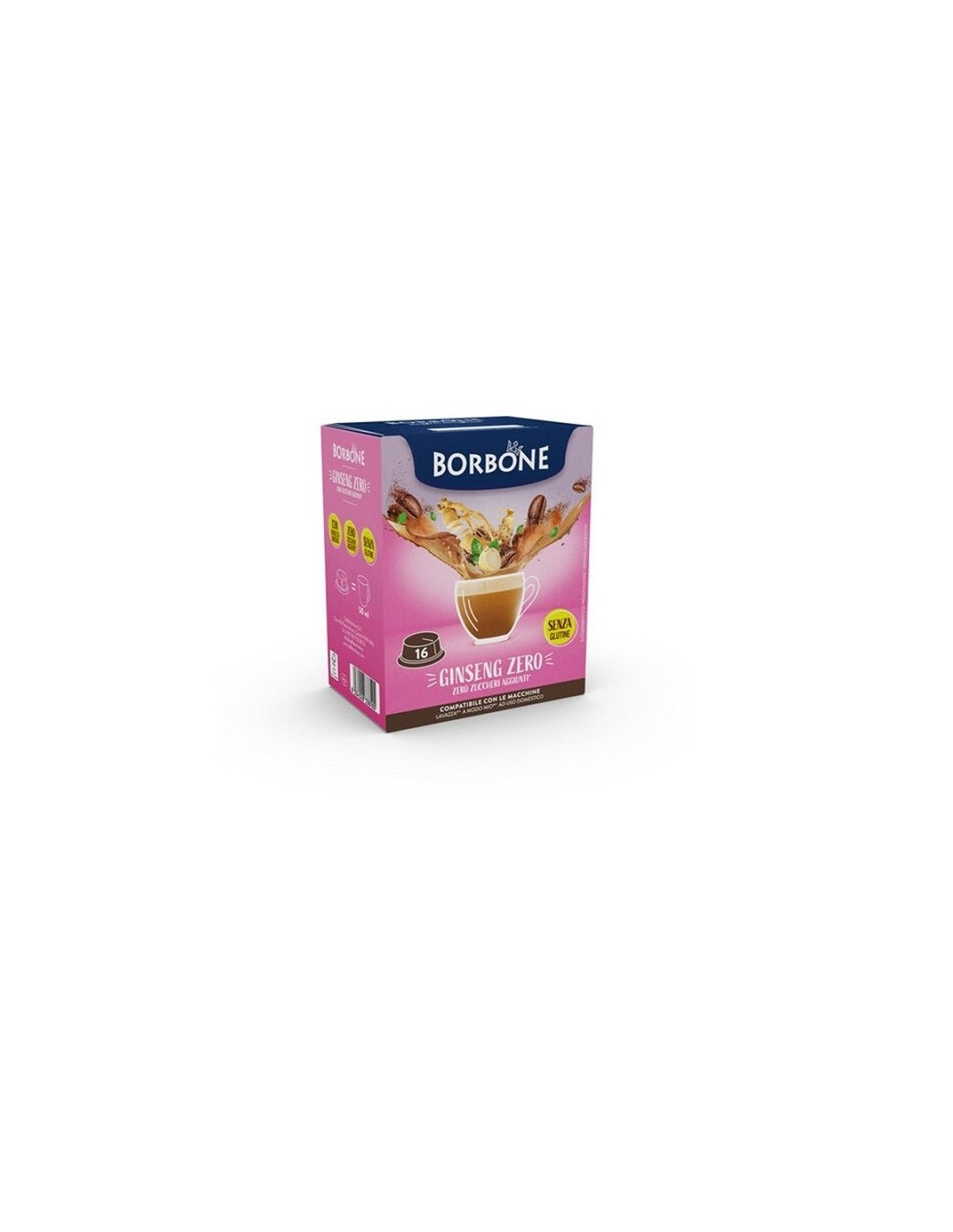 16 Capsule Ginseng ZERO Borbone Compatibili A Modo Mio | Shopincasa.it