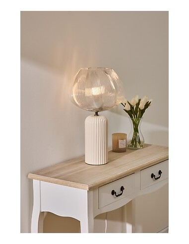 ILLUMINAZIONE: vendita online Lampada Phylas, D. 27,5 cm, A. 45,5 cm, ceramica beige, design moderno, arredo elegante in offerta