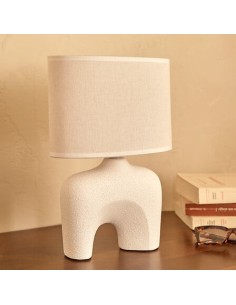 ILLUMINAZIONE: vendita online Lampada Gaby, bianca, H. 31,5 cm, L. 22 cm, design moderno, ceramica, collezione Wonja in offerta 2