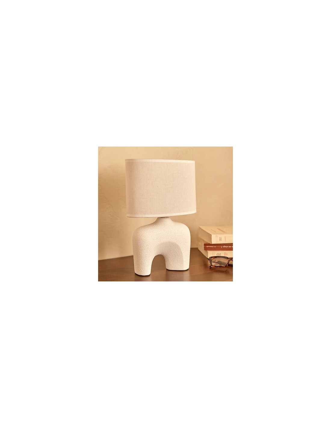 ILLUMINAZIONE: vendita online Lampada Gaby, bianca, H. 31,5 cm, L. 22 cm, design moderno, ceramica, collezione Wonja in offerta