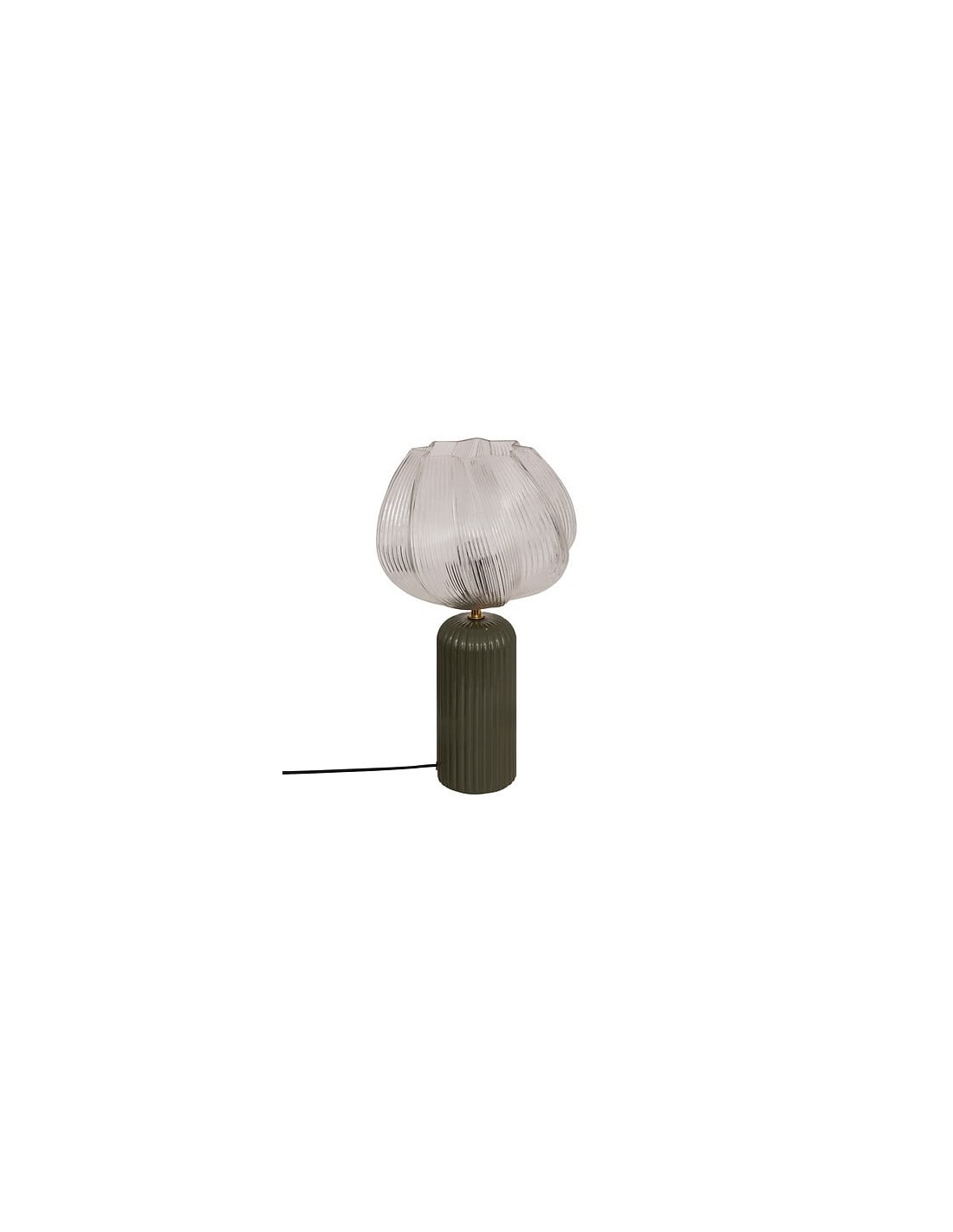 ILLUMINAZIONE: vendita online Lampada Phylas, D. 27,5 cm, A. 45,5 cm, ceramica verde kaki, vetro, design decorativo moderno i...
