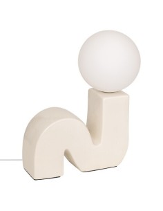 ILLUMINAZIONE: vendita online Lampada Sibil, H. 33,5 cm, L. 28,4 cm, terracotta beige, boule opaline, ceramica e vetro in off...