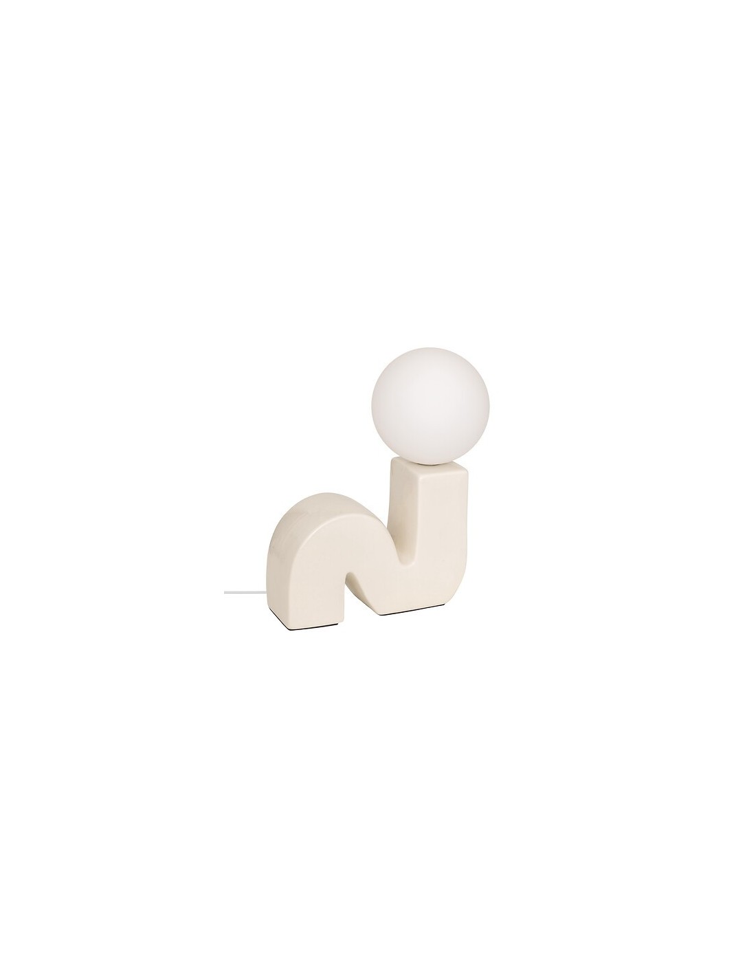 ILLUMINAZIONE: vendita online Lampada Sibil, H. 33,5 cm, L. 28,4 cm, terracotta beige, boule opaline, ceramica e vetro in off...