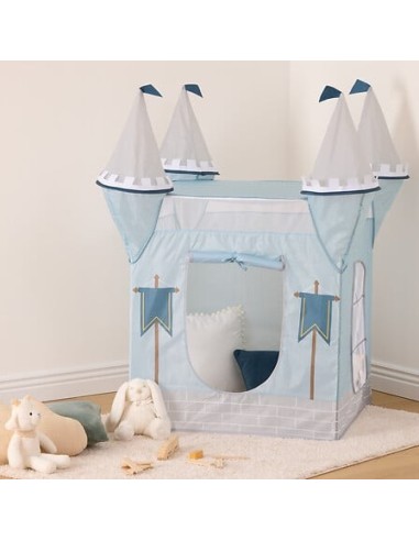 OGGETTISTICA: vendita online Tenda castello bambini, blu, L. 130 cm, P. 78 cm, H. 78 cm, leggera, con porta avvolgibile in of...