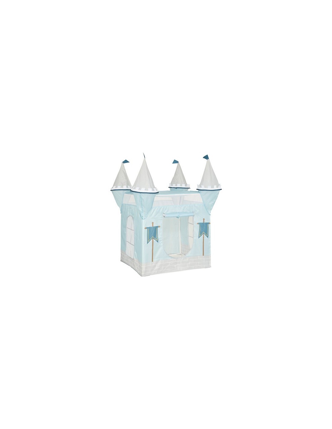 OGGETTISTICA: vendita online Tenda castello bambini, blu, L. 130 cm, P. 78 cm, H. 78 cm, leggera, con porta avvolgibile in of...
