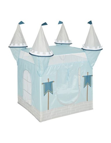 OGGETTISTICA: vendita online Tenda castello bambini, blu, L. 130 cm, P. 78 cm, H. 78 cm, leggera, con porta avvolgibile in of...