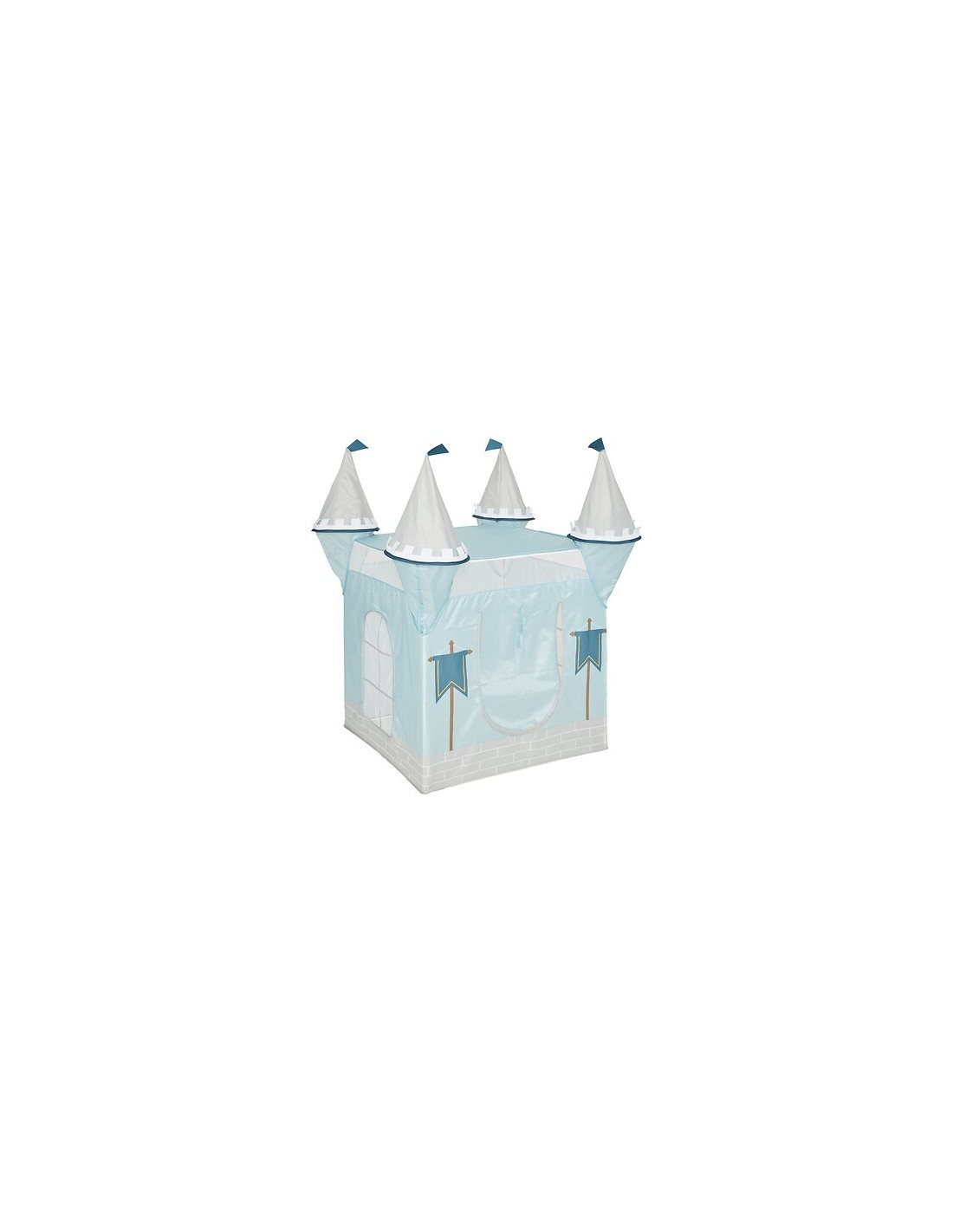 OGGETTISTICA: vendita online Tenda castello bambini, blu, L. 130 cm, P. 78 cm, H. 78 cm, leggera, con porta avvolgibile in of...