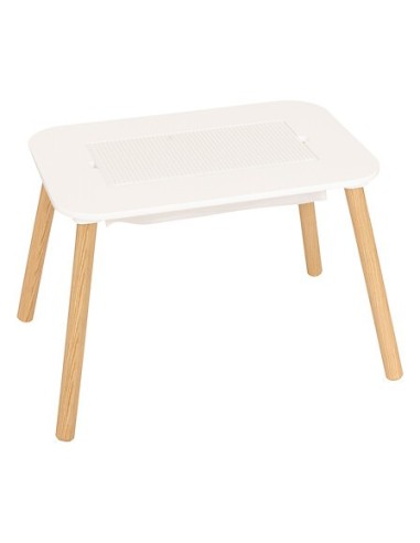 TAVOLI: vendita online Tavolo Buldy, L. 68,5 cm, P. 46,5 cm, H. 43 cm, piano reversibile, bianco, tavolino giochi bambini in ...