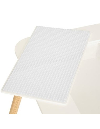 TAVOLI: vendita online Tavolo Buldy, L. 68,5 cm, P. 46,5 cm, H. 43 cm, piano reversibile, bianco, tavolino giochi bambini in ...