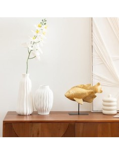 VASI D'ARREDO: vendita online Vaso Fernan, ceramica bianca, D. 13 cm, H. 30 cm, design elegante, stoneware in offerta