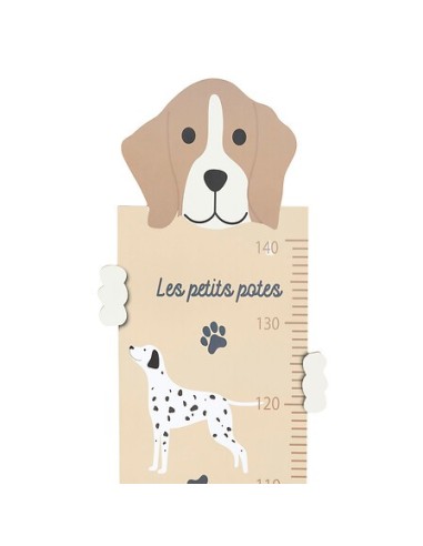 OGGETTISTICA: vendita online Metro da parete, cane Scott, legno MDF beige, H. 140 cm, L. 29 cm, decorazione bambini in offerta