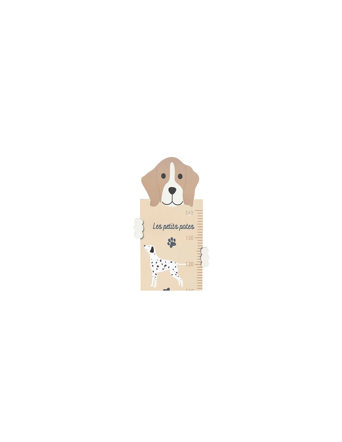 OGGETTISTICA: vendita online Metro da parete, cane Scott, legno MDF beige, H. 140 cm, L. 29 cm, decorazione bambini in offerta