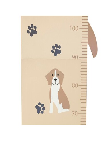 OGGETTISTICA: vendita online Metro da parete, cane Scott, legno MDF beige, H. 140 cm, L. 29 cm, decorazione bambini in offerta