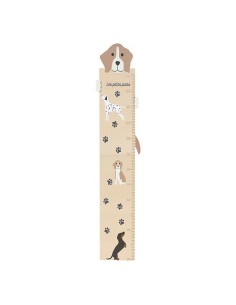 OGGETTISTICA: vendita online Metro da parete, cane Scott, legno MDF beige, H. 140 cm, L. 29 cm, decorazione bambini in offerta