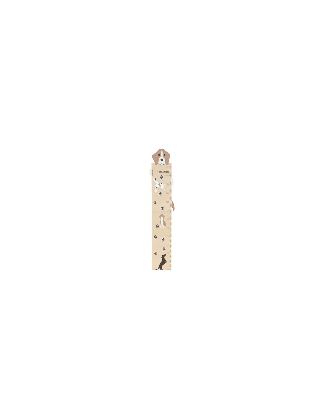 OGGETTISTICA: vendita online Metro da parete, cane Scott, legno MDF beige, H. 140 cm, L. 29 cm, decorazione bambini in offerta