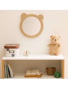 SPECCHI: vendita online Specchio boucle, orsetto Beary, diametro 33,5 cm, marrone, MDF, vetro in offerta