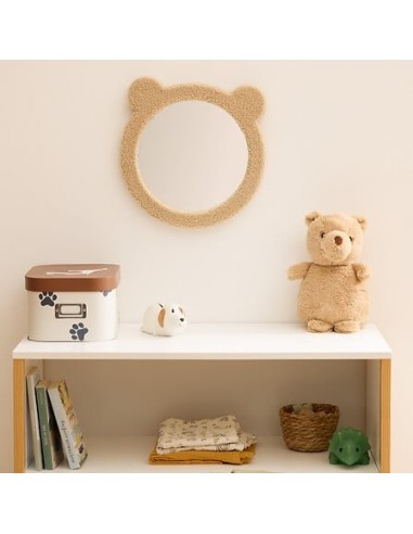 SPECCHI: vendita online Specchio boucle, orsetto Beary, diametro 33,5 cm, marrone, MDF, vetro in offerta