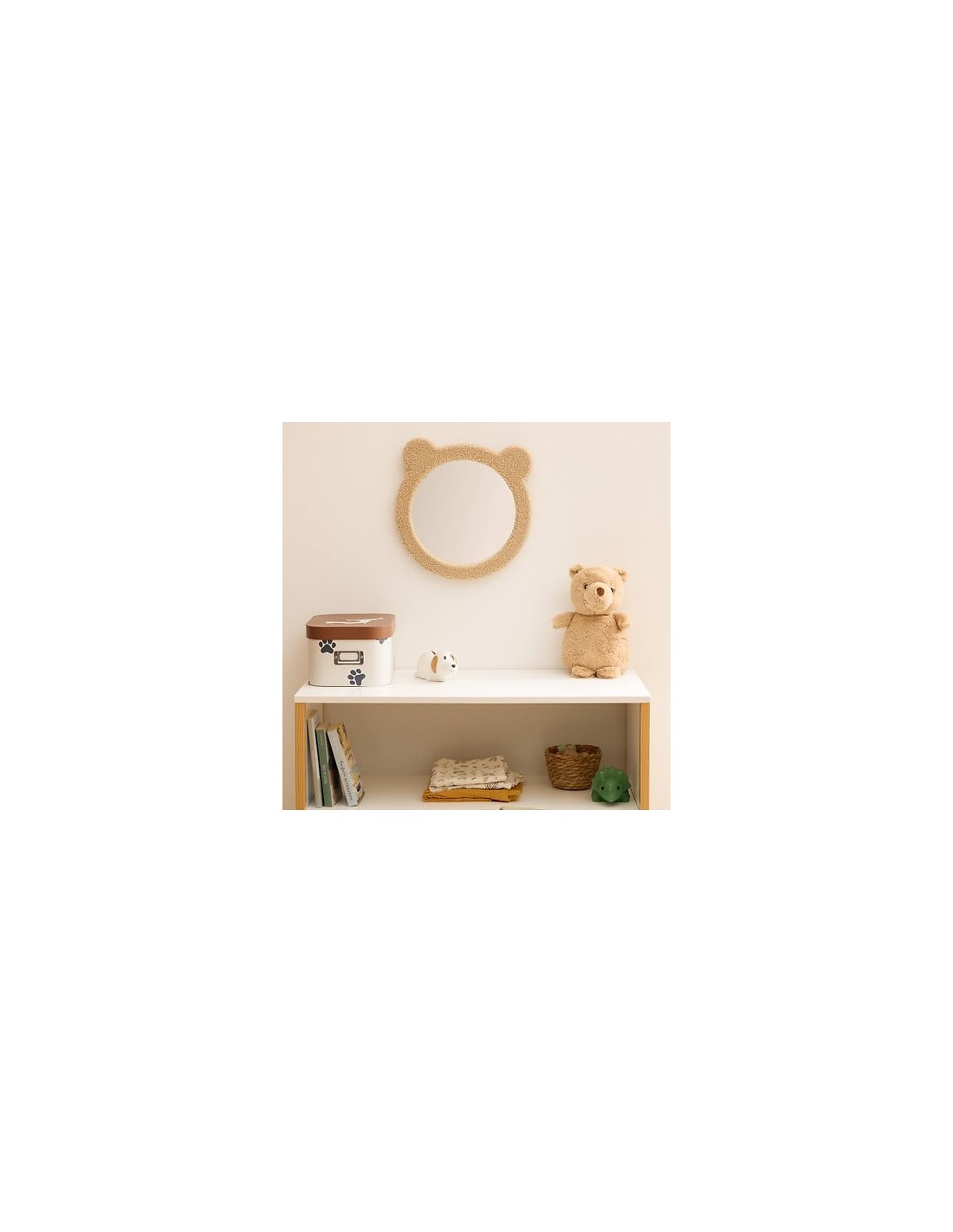 SPECCHI: vendita online Specchio boucle, orsetto Beary, diametro 33,5 cm, marrone, MDF, vetro in offerta