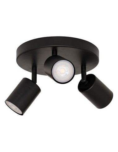 ILLUMINAZIONE: vendita online Lampadario 3 luci, Vico, metallo nero, diametro 20 cm, spot orientabile in offerta
