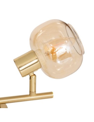 ILLUMINAZIONE: vendita online Applique 2 luci, Pilia, metallo, vetro ambra, L. 28 x P. 11 x H. 19 cm, spot orientabili in off...