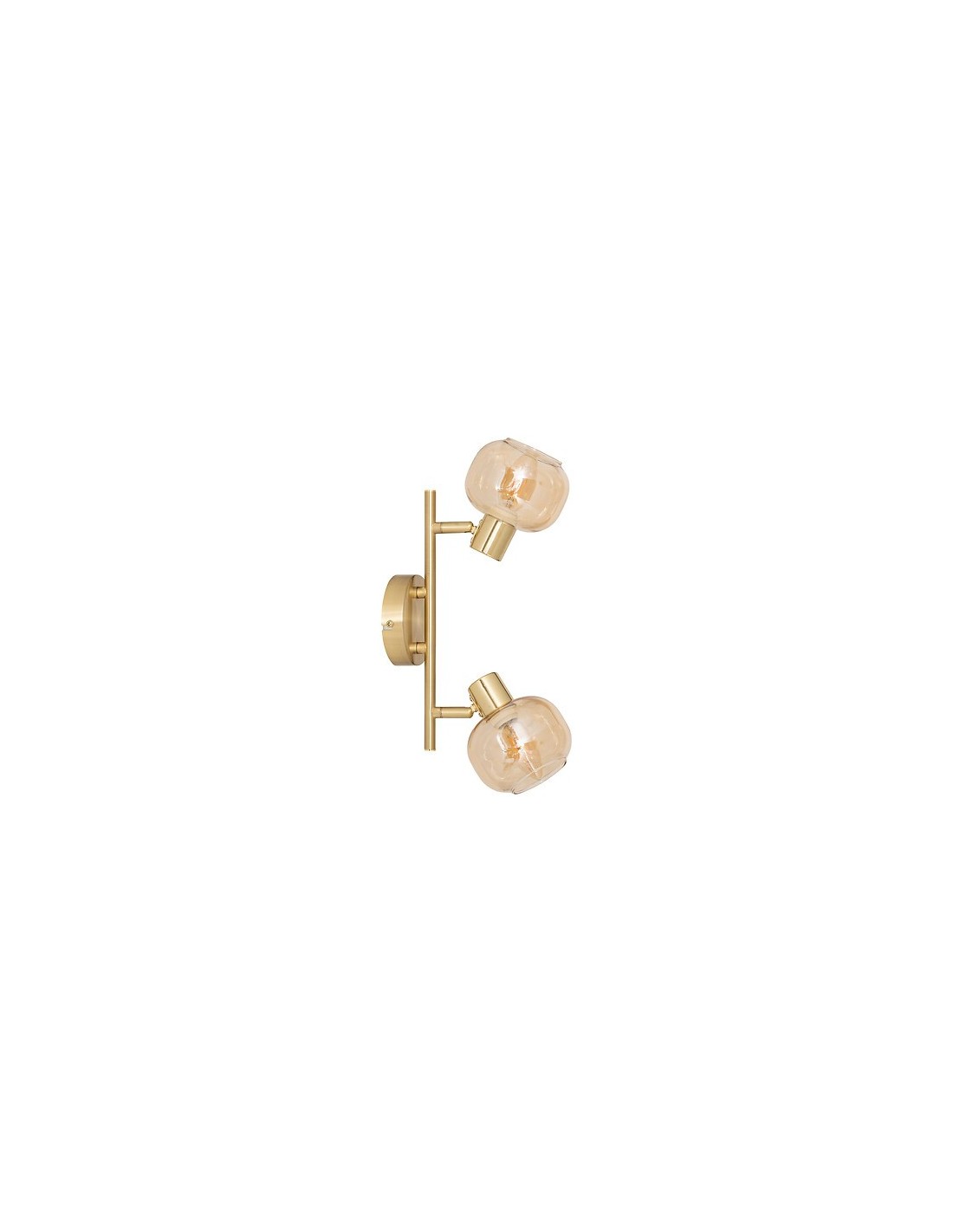 ILLUMINAZIONE: vendita online Applique 2 luci, Pilia, metallo, vetro ambra, L. 28 x P. 11 x H. 19 cm, spot orientabili in off...