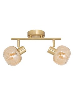 ILLUMINAZIONE: vendita online Applique 2 luci, Pilia, metallo, vetro ambra, L. 28 x P. 11 x H. 19 cm, spot orientabili in off...