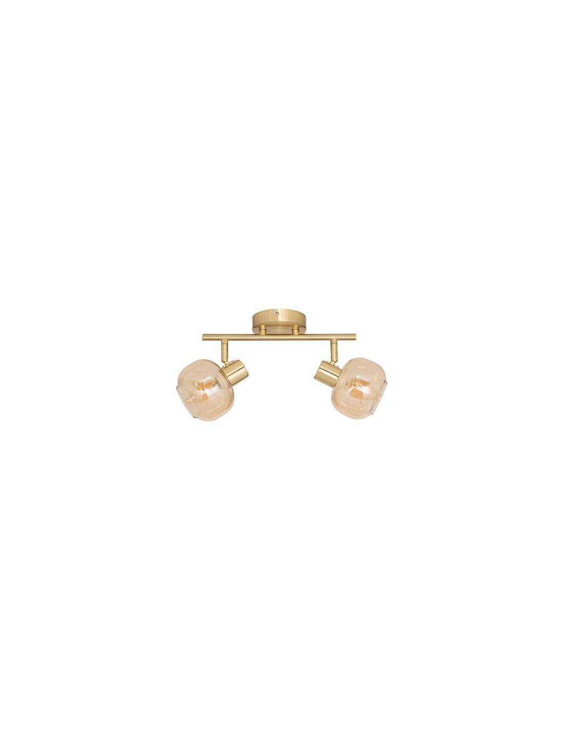 ILLUMINAZIONE: vendita online Applique 2 luci, Pilia, metallo, vetro ambra, L. 28 x P. 11 x H. 19 cm, spot orientabili in off...