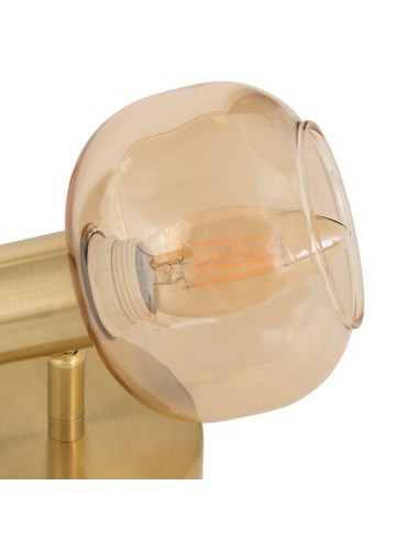 ILLUMINAZIONE: vendita online Applique Pilia, metallo dorato, vetro ambra, diametro 10 cm, spot orientabile in offerta