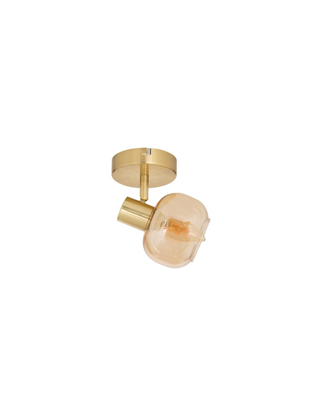 ILLUMINAZIONE: vendita online Applique Pilia, metallo dorato, vetro ambra, diametro 10 cm, spot orientabile in offerta