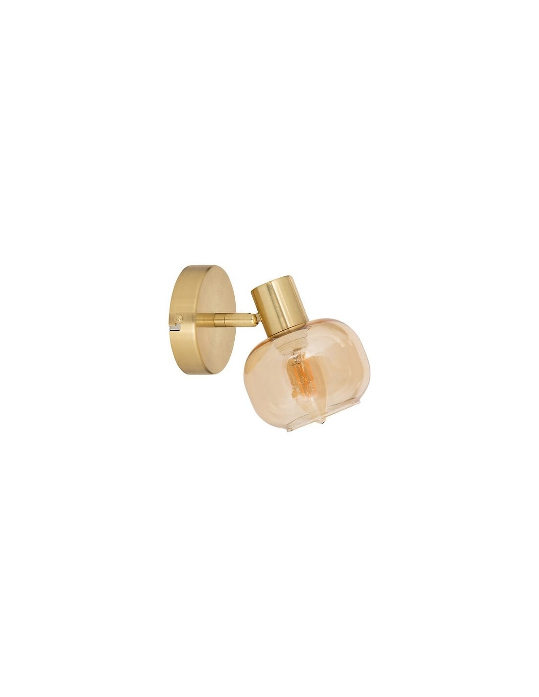 ILLUMINAZIONE: vendita online Applique Pilia, metallo dorato, vetro ambra, diametro 10 cm, spot orientabile in offerta