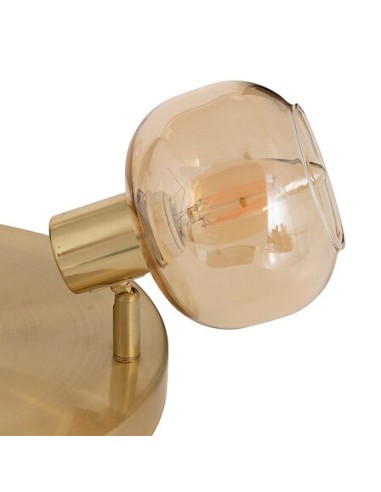 ILLUMINAZIONE: vendita online Lampadario 3 luci Pilia, metallo dorato, vetro ambra, diametro 25 cm, spot orientabile in offerta