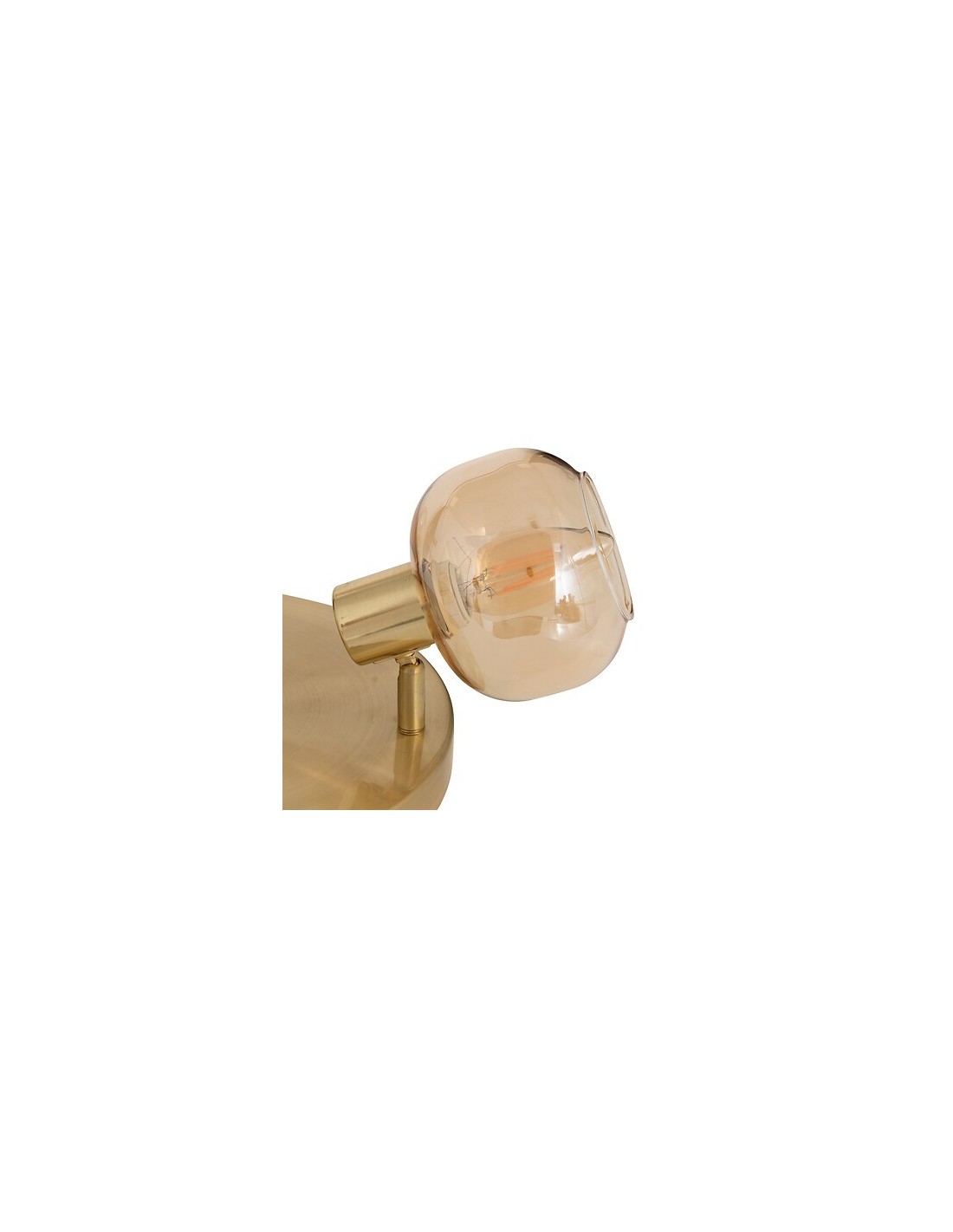ILLUMINAZIONE: vendita online Lampadario 3 luci Pilia, metallo dorato, vetro ambra, diametro 25 cm, spot orientabile in offerta
