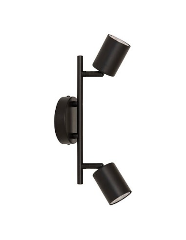 ILLUMINAZIONE: vendita online Applique 2 luci Vico, metallo nero, L. 28 x P. 10 x H. 16,5 cm, spot orientabile in offerta