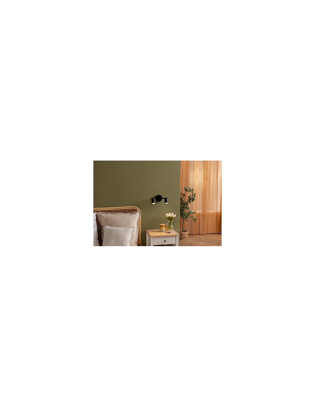 ILLUMINAZIONE: vendita online Applique 2 luci Vico, metallo nero, L. 28 x P. 10 x H. 16,5 cm, spot orientabile in offerta
