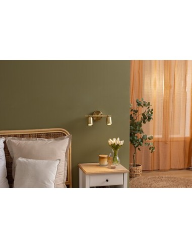 ILLUMINAZIONE: vendita online Applique 2 luci Vico, metallo dorato, L. 28 x P. 10 x H. 16,5 cm, spot orientabili in offerta