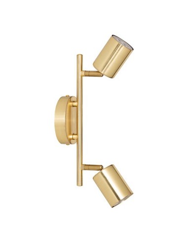 ILLUMINAZIONE: vendita online Applique 2 luci Vico, metallo dorato, L. 28 x P. 10 x H. 16,5 cm, spot orientabili in offerta