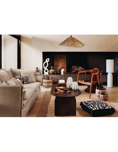 ILLUMINAZIONE: vendita online Lampada da terra, Keyah, D. 28 cm, A. 111 cm, bianca, stoneware in offerta