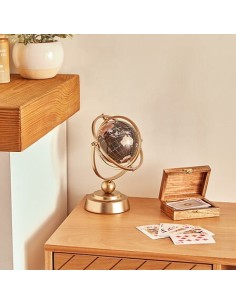 OGGETTISTICA: vendita online Globo terrestre, Bota, L. 20,5 cm, P. 11 cm, H. 24 cm, metallo bronzo in offerta 2