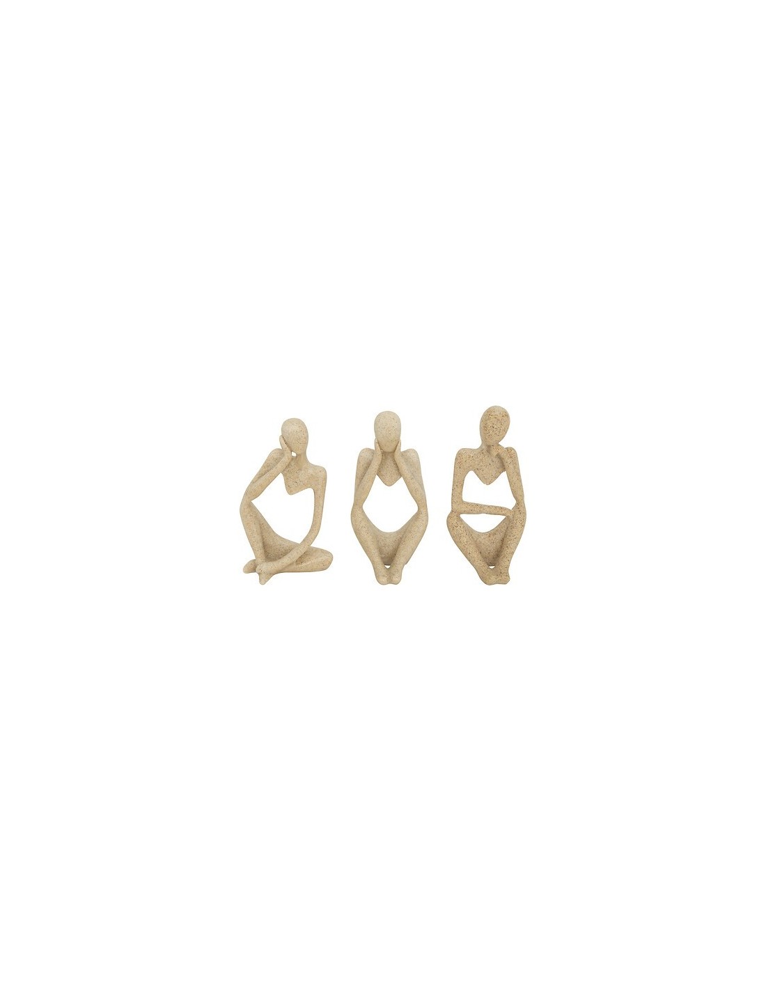 OGGETTISTICA: vendita online Set 3 statue donne, Aby, L. 6,5 cm, P. 5 cm, H. 11,5 cm, resina beige in offerta