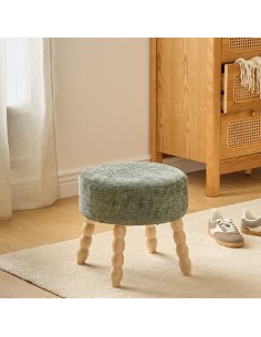 SEDIE: vendita online Sgabello d’appoggio, Spolo, D. 38 cm, H. 39 cm, ciniglia verde cedro in offerta
