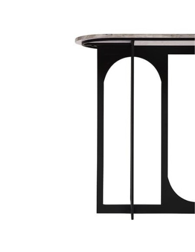 MOBILETTI E CONSOLE: vendita online Consolle Tusco, L. 140 cm, P. 34 cm, A. 79,5 cm, metallo, MDF effetto marmo, nero in offerta